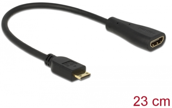 Delock Kabel High Speed HDMI mit Ethernet - mini C Stecker > A Buchse 23cm