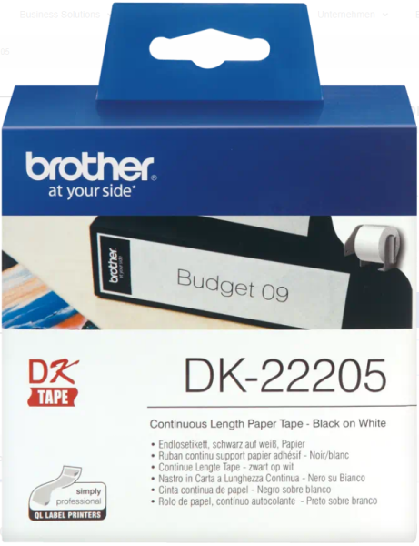 Brother Endlosetiketten Papier DK-22205, 62mm x 30.48m