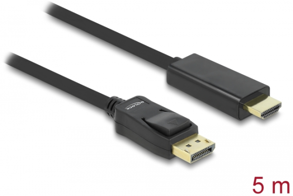 Delock Kabel DisplayPort 1.1 Stecker > High Speed HDMI-A Stecker Passiv 5 m schwarz 82441