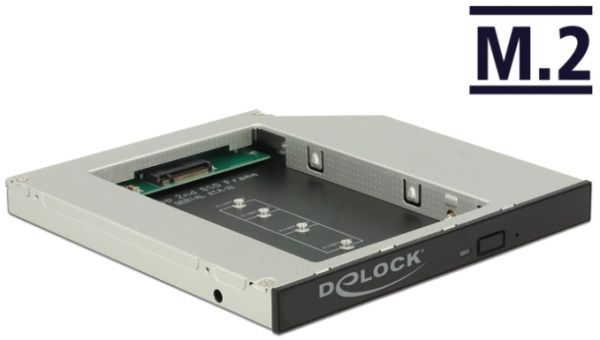 DELOCK Einbnaurahmen Slim SATA 5,25 Zoll (13,33 cm) für 1 x M.2 SSD Key B 62716