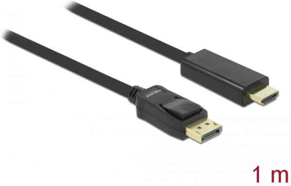 Delock Kabel DisplayPort 1.1 Stecker > High Speed HDMI-A Stecker Passiv 1 m schwarz 82586