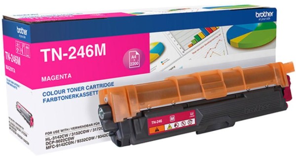 orig. Brother Toner TN-246M Magenta/Rot, ca. 2.200 Seiten