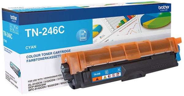 orig. Brother Toner TN-246C Cyan/Blau, ca. 2.200 Seiten