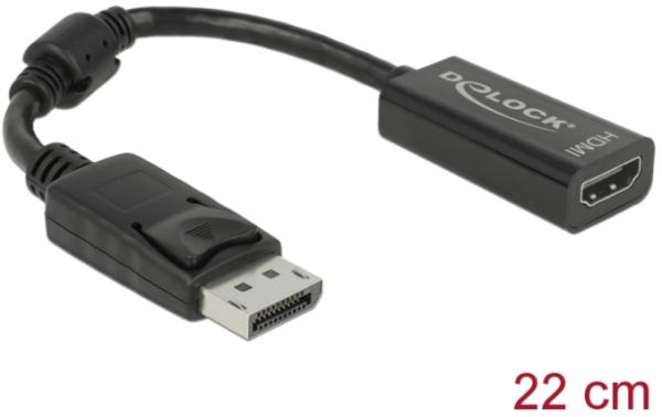 Delock Adapter DisplayPort 1.1 Stecker > HDMI Buchse Passiv schwarz 61849