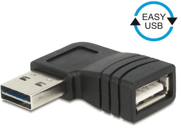 Delock Adapter EASY-USB 2.0-A Stecker > USB 2.0-A Buchse gewinkelt links / rechts 65522