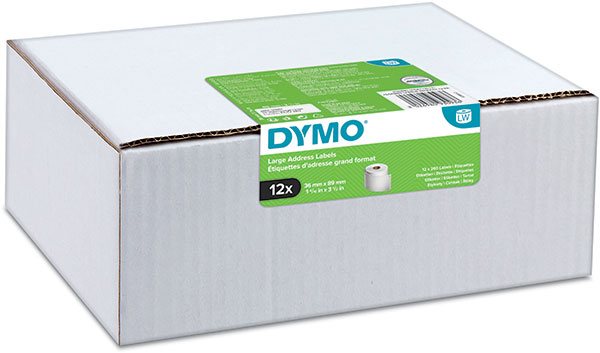 DYMO LabelWriter Adress-Etiketten, 89 x 36 mm, mit 24x260 Etiketten weiß S0722390 / S0722400 / 99012