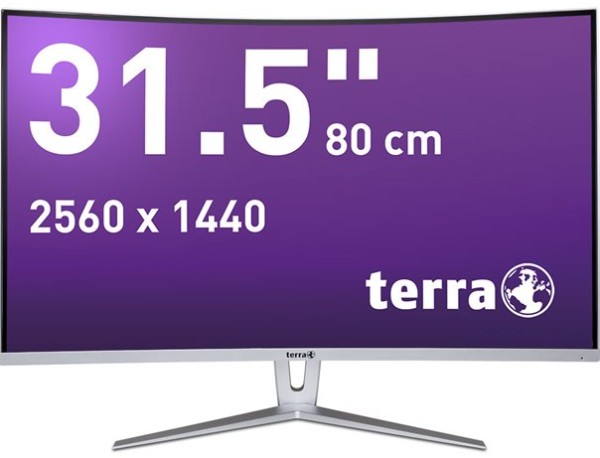 TERRA LCD/LED 3280W V2 , 31,5", silver/white CURVED DP/HDMI