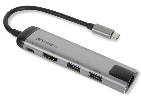 Verbatim USB-Typ C Docking Station für Notebook/Smartphone - 4 x USB-Anschlüsse - 2 x USB 3.0 - USB