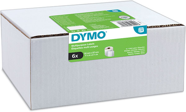 DYMO LabelWriter Universal-Etiketten, 57 x 32 mm, 12x1000 Etiketten weiß - 2093095 - S0722540 11354
