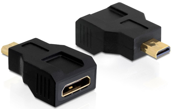 Delock Adapter High Speed HDMI with Ethernet – micro D Stecker > mini C Buchse 65271