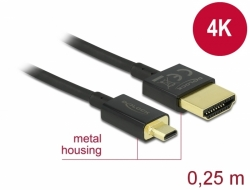 Delock Kabel High Speed HDMI mit Ethernet HDMI-A Stecker / HDMI Micro-D Stecker 3D 4K VAR