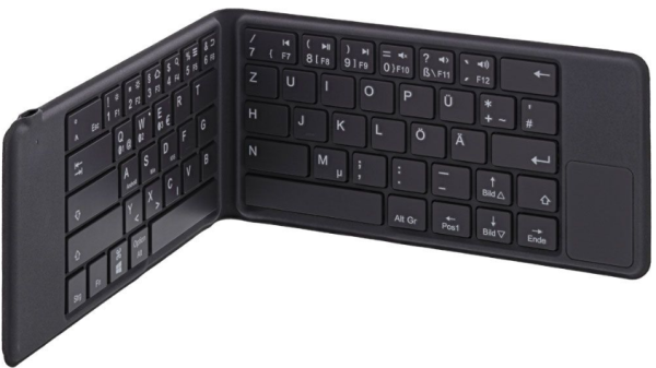 InLine® BT-Pocke faltbare Bluetooth Tastatur, grau, für bis zu 3 Bluetooth-Geräte