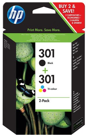 Orig. Tintenpatrone HP N9J72AE Nr.301 Multipack Black/Color CH561EE/CH562EE