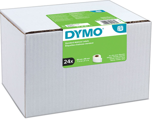 DYMO LabelWriter Adress-Etiketten, 89 x 28 mm, 12x130 Etiketten weiß, 2093091 / 13188 - 99010
