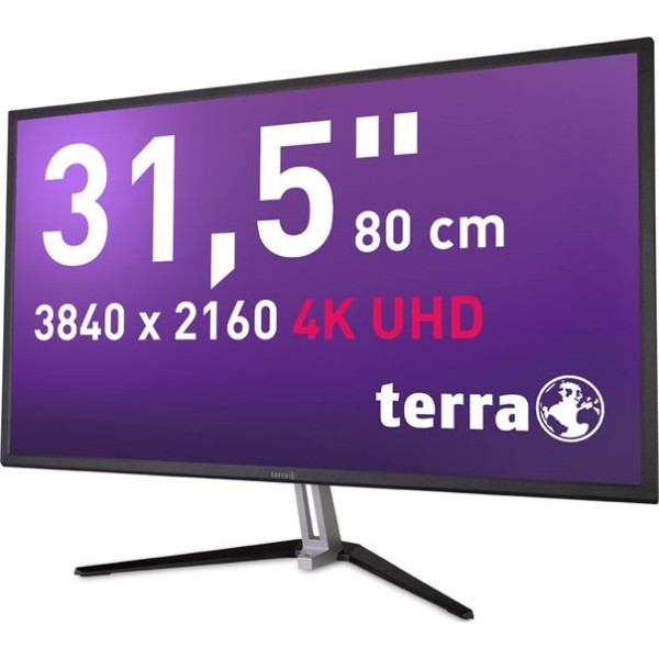 TERRA LED 3290W, 4K, 31,5", matt Schwarz DP/HDMI/HDR