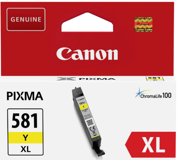 orig. Tintenpatrone Canon CLI-581XLY yellow/gelb, 8,3ml für ca. 500 Seiten
