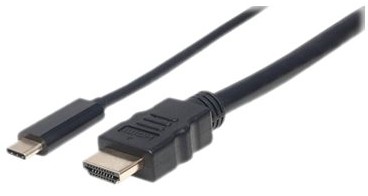 MANHATTAN USB Typ C auf HDMI-Adapterkabel 1m Konvertiert das Alternate-Mode-Signal in ein HDMI 4K-Au