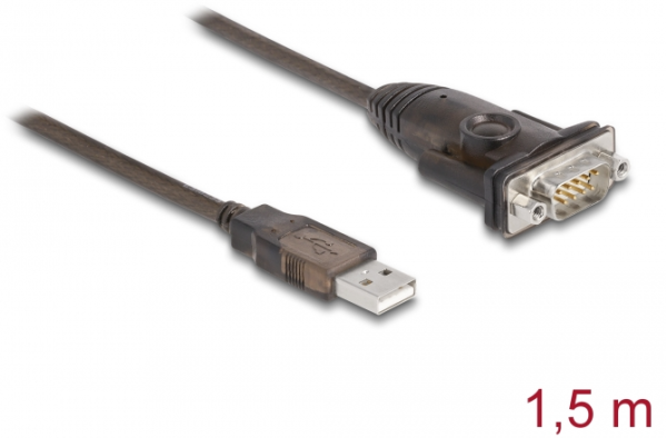 DELOCK Adapterkabel USB / Seriell 1x9 Pin St. / St. 1,5m 62582