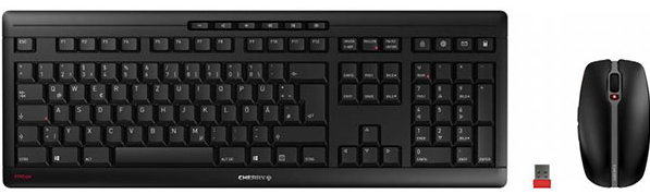 CHERRY Stream Desktop Recharge Wireless Tastatur + Maus Black, Deutsch JD-8560DE-2
