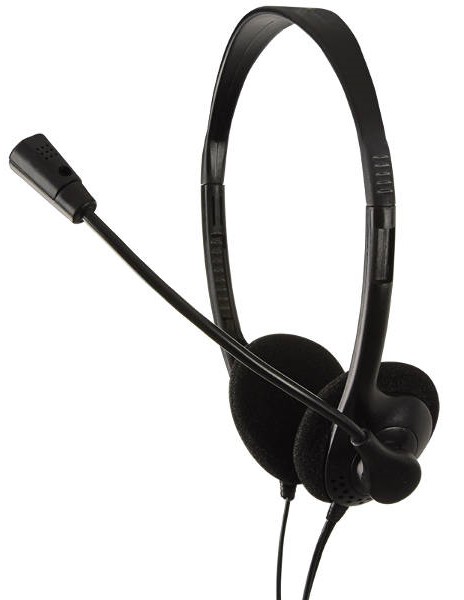 LogiLink Headset Easy, stereo, mit Mikrofon, Schwarz, HS0002