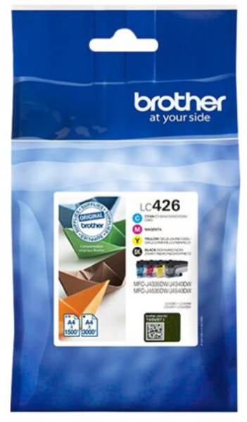 orig. Brother Tintenpatrone LC-426VAL Value Pack ca. 3000 Seiten schwarz und 1500 Seiten je Farbe