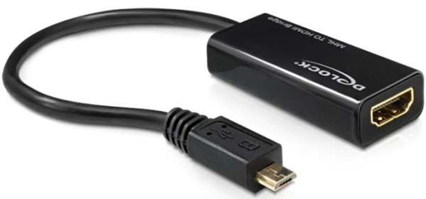 Delock Adapter MHL Stecker - HDMI Buchse + USB micro b 65314