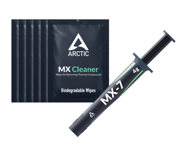 Arctic Cooling Wärmeleitpaste MX-7 grau, 4 Gramm, 6x Cleaner, Hochleistungs-Wärmeleitpaste