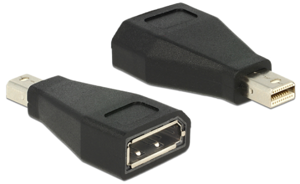 Delock Adapter mini DisplayPort 1.2 Stecker > DisplayPort Buchse schwarz 65238