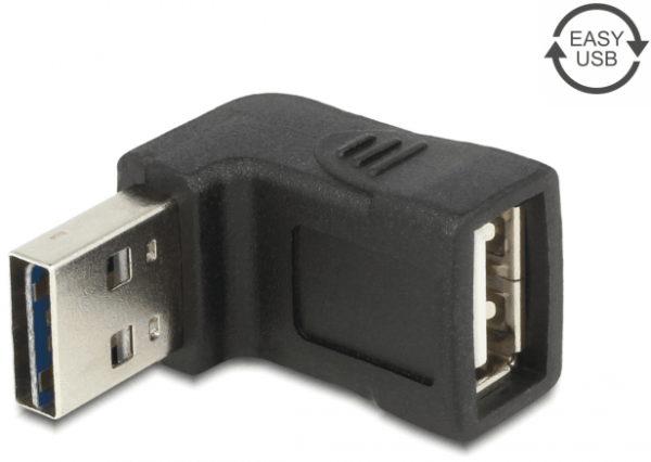 Delock Adapter EASY-USB 2.0-A Stecker > USB 2.0-A Buchse gewinkelt oben / unten 65521