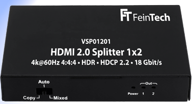 FeinTech HDMI 2.0 Splitter 1 x 2 VSP01201