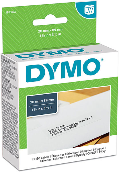 DYMO LabelWriter Adress-Etiketten, 89 x 28 mm, 1x130 Etiketten weiß, 1983173