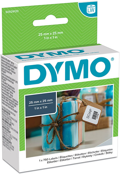 DYMO LabelWriter Universal-Etiketten, 25 x 25 mm, 1x750 Etiketten weiß S0929120